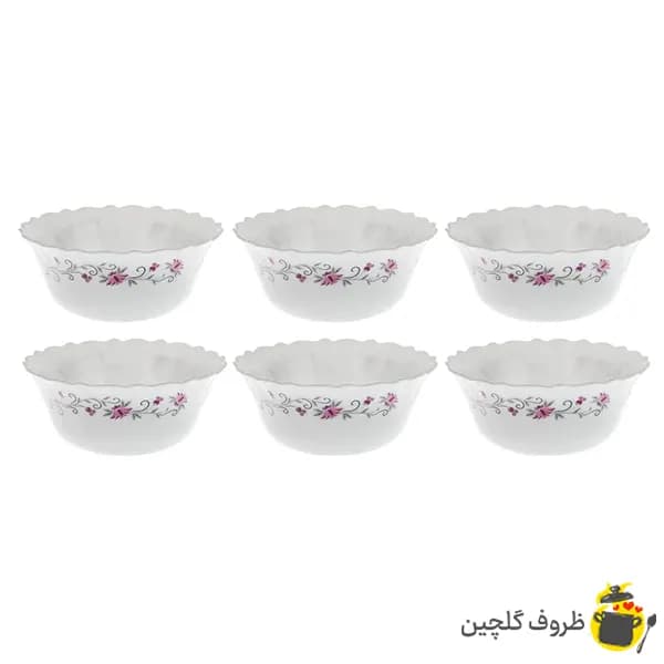 کاسه ماست خوری پارس اپال لیندا کد 124 بسته 6 عددی