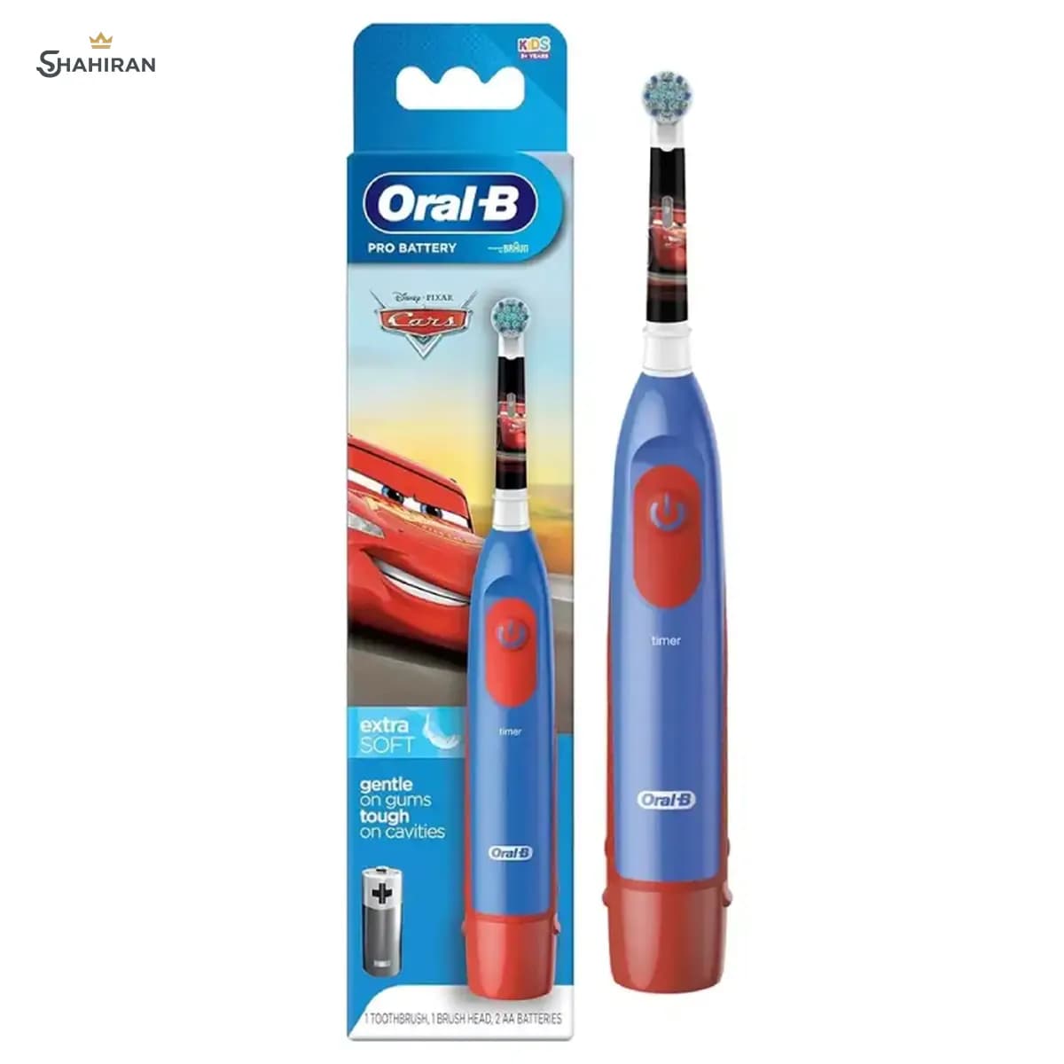 مسواک برقی کودک اورال بی مدل PRO BATTERY KIDS طرح ماشین ها