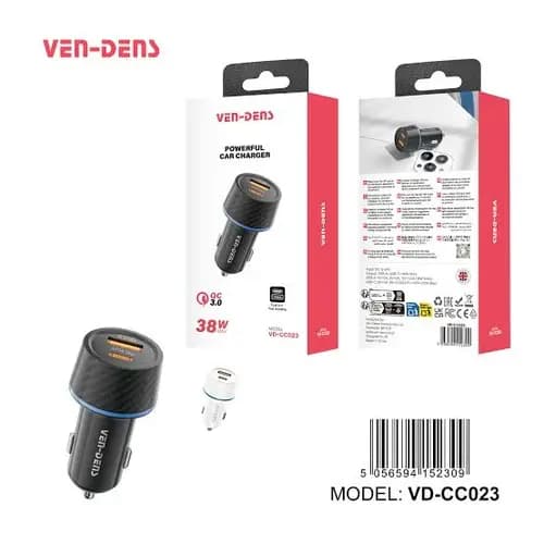 شارژر فندکی خودرو 38 وات وندنز VENDENS CC023