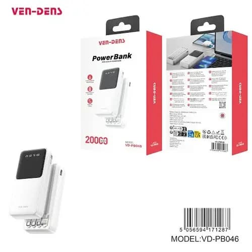 پاور بانک 20000 میلی‌آمپرساعت وندنز VENDENS PB046 — تصویر ۲
