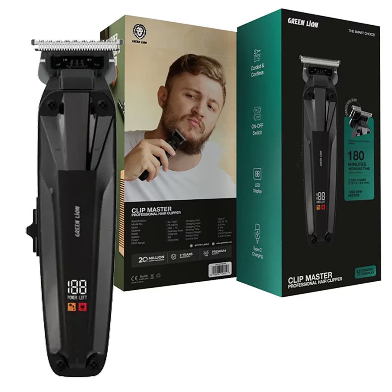ماشین اصلاح شارژی گرین لاین Green lion مدل GL-TM27 حرفه ای