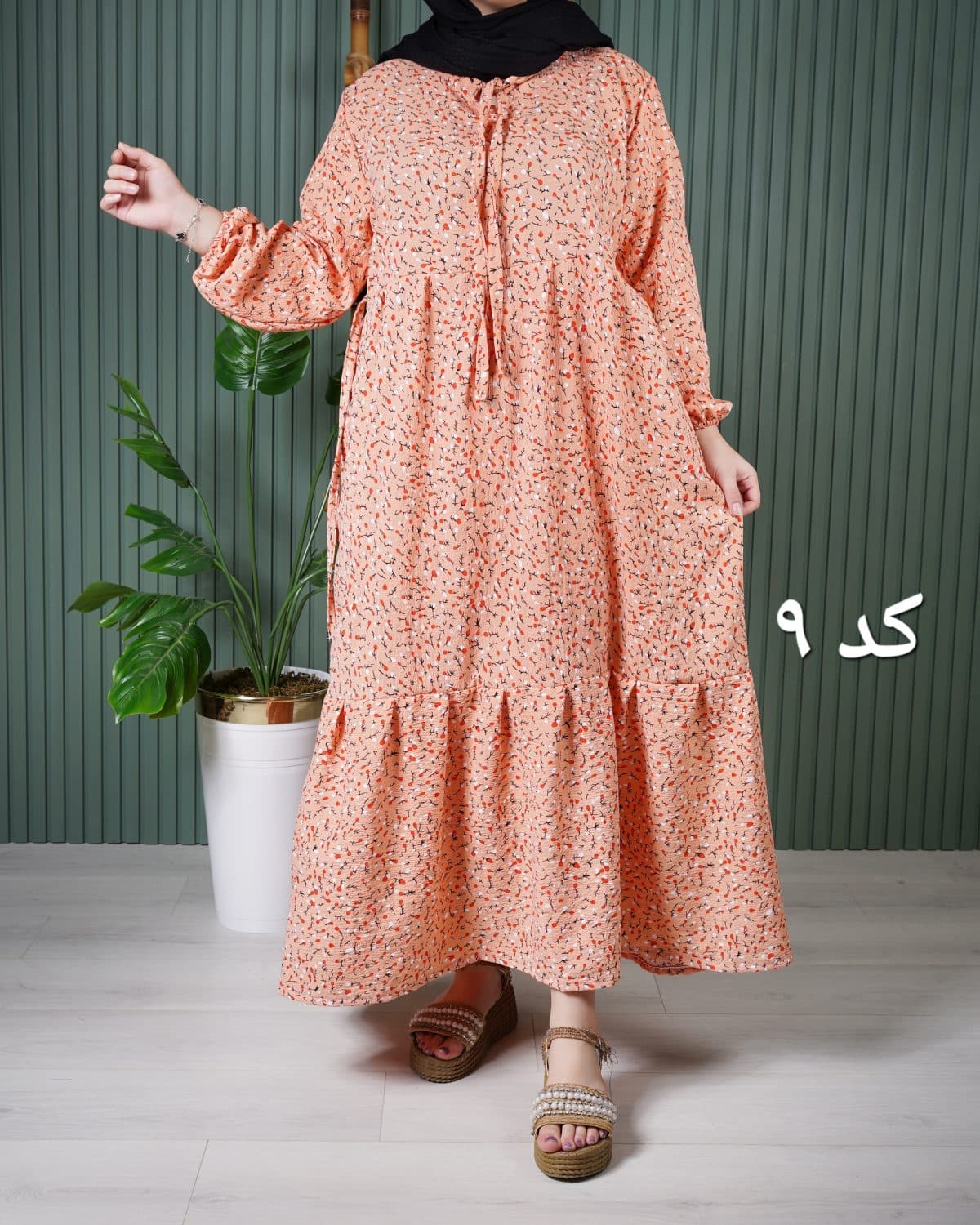 پیراهن مانتویی پفکی# 7306 — تصویر ۷