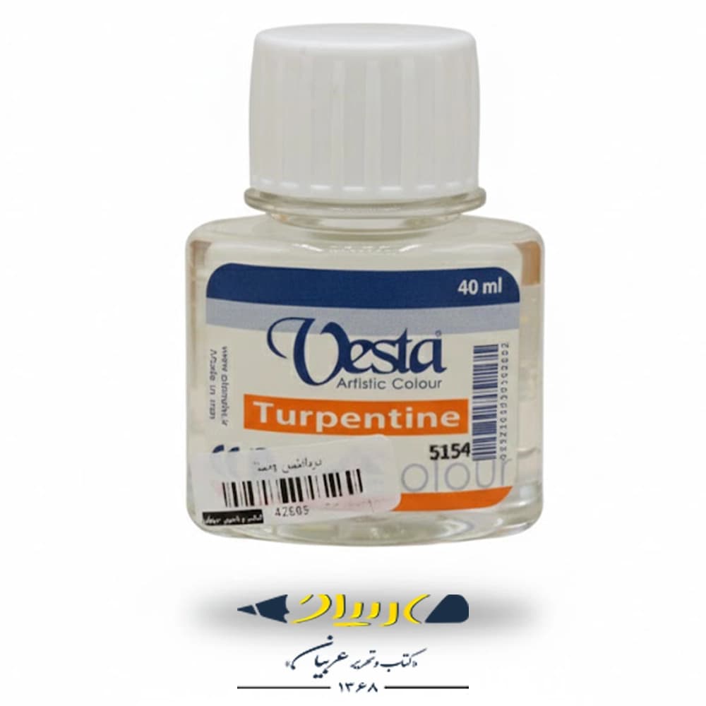 ترپنتین (تربانتین) رنگ روغن وستا ۴۰ میلی‌لیتر – حلال و پاک‌کننده حرفه‌ای