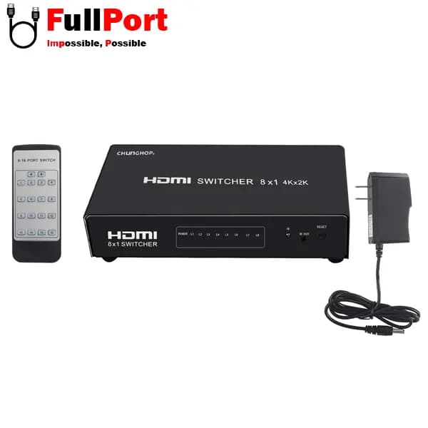 سوئیچر HDMI 8*1 ورژن 4K@V1.4 کی نت مدل K-SWHD2008 — تصویر ۴