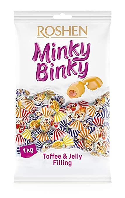 تافی میوه ای مینکی بینکی روشن Roshen Minky Binky بسته 1کیلوگرم — تصویر ۴