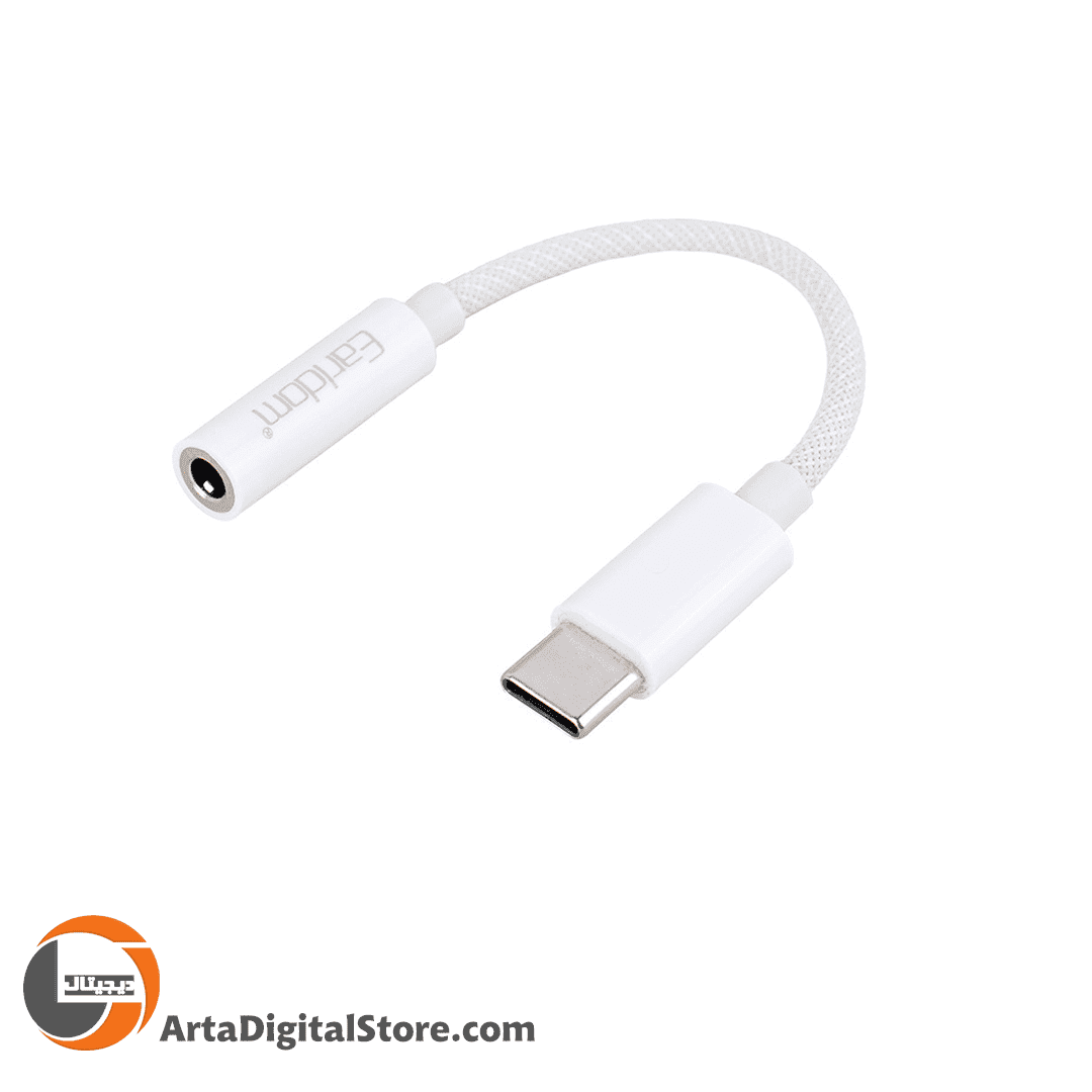 تبدیل AUX to Type-C Cable Earldom ET-OT69 12CM White — تصویر ۲