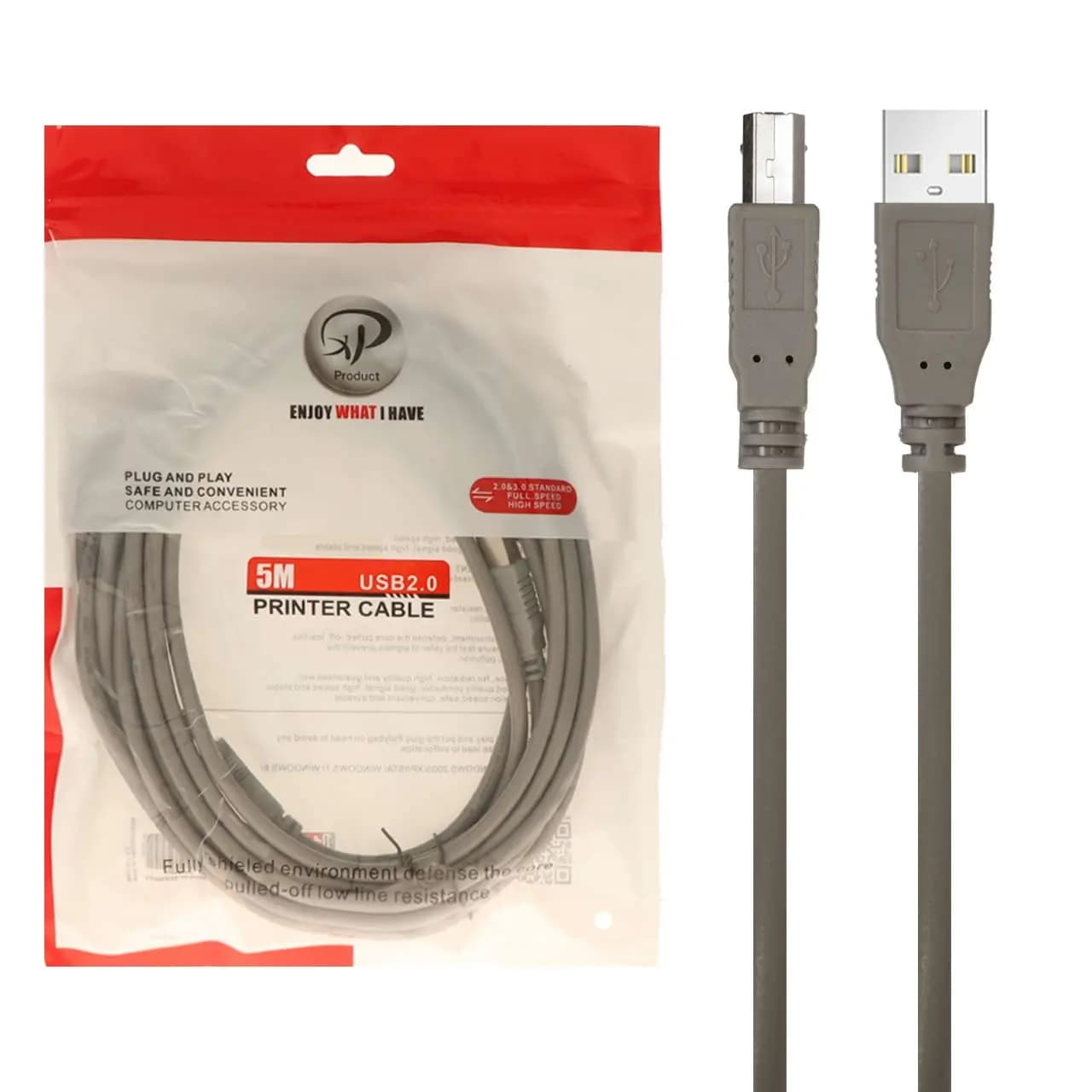 کابل پرینتر 5 متری XP Product – طوسی – RYL — تصویر ۲