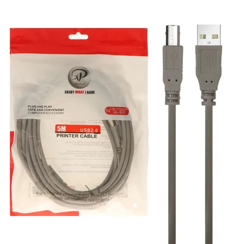 کابل پرینتر 5 متری XP Product – طوسی – RYL — تصویر ۳