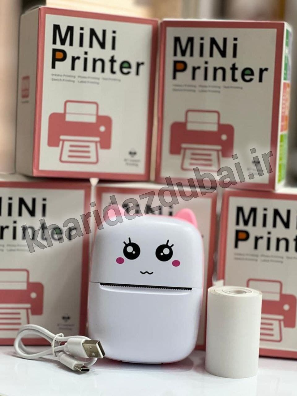 پرینتر حرارتی بی مدل Mini Printer طرح گربه — تصویر ۴