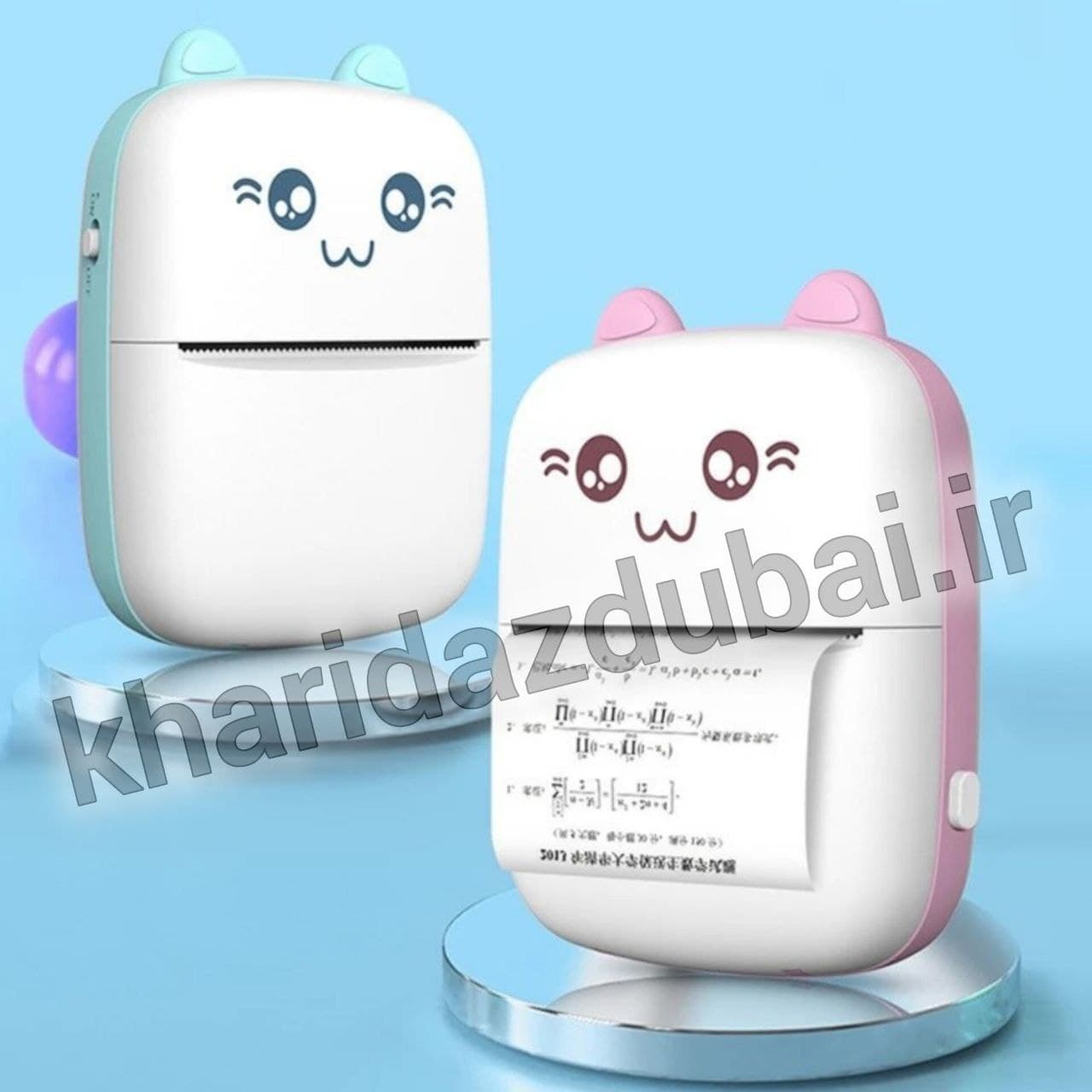 پرینتر حرارتی بی مدل Mini Printer طرح گربه — تصویر ۳