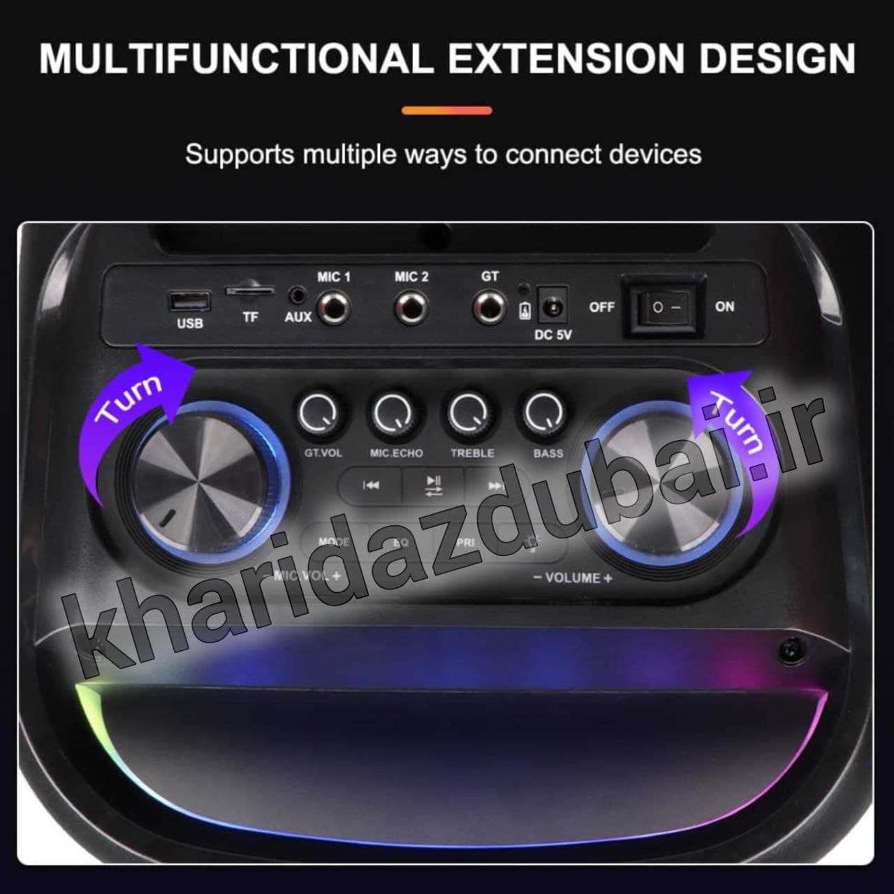 اسپیکر چمدانی ZQS -8257 Sing-E به همراه میکروفون و ریموت پس کرایه — تصویر ۵