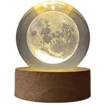 چراغ خواب مدل گوی کریستالی طرح کره ماه سایز 6 و 8 — تصویر ۲