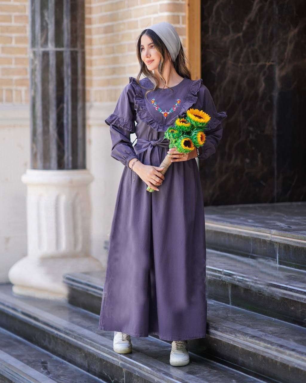پیراهن بلنددخترانه تابستانی گلدوزی — تصویر ۶