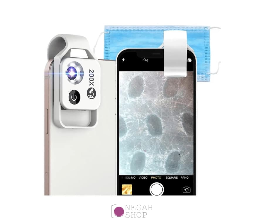 لنز میکروسکوپی گوشی موبایل Apexel APL MS002 به همراه فیلتر پلاریزه مشکی — تصویر ۵
