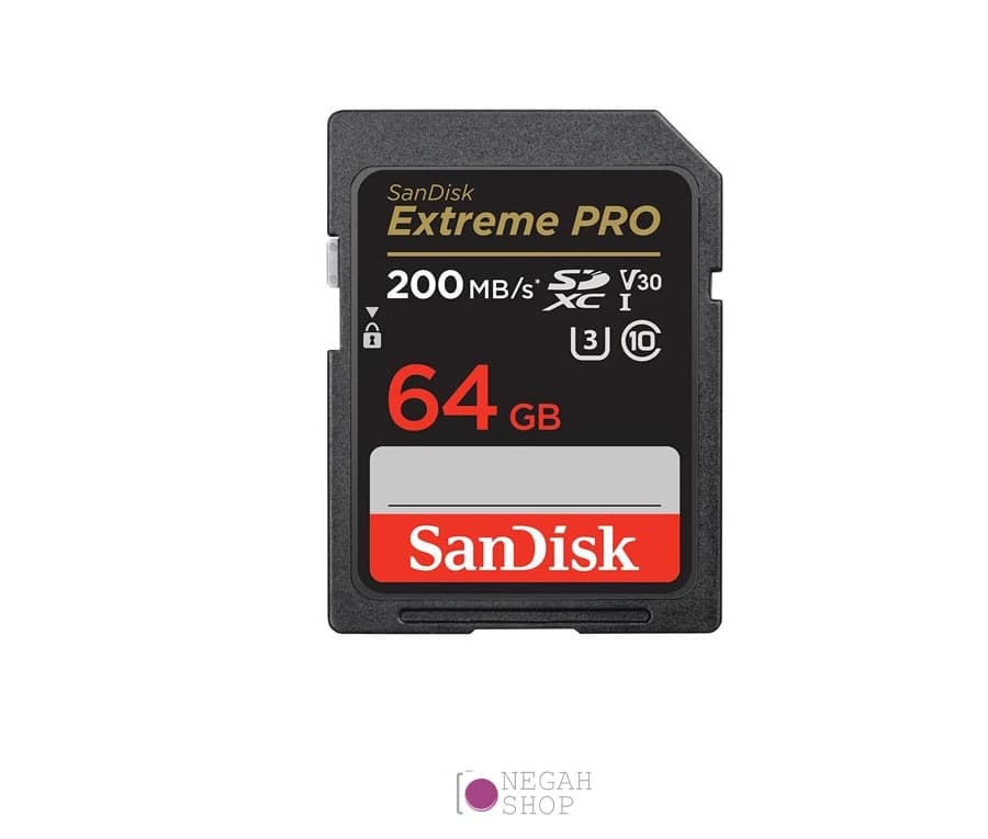 کارت حافظه SD سندیسک (SanDisk Extreme Pro) ظرفیت 64GB سرعت 200MB/s