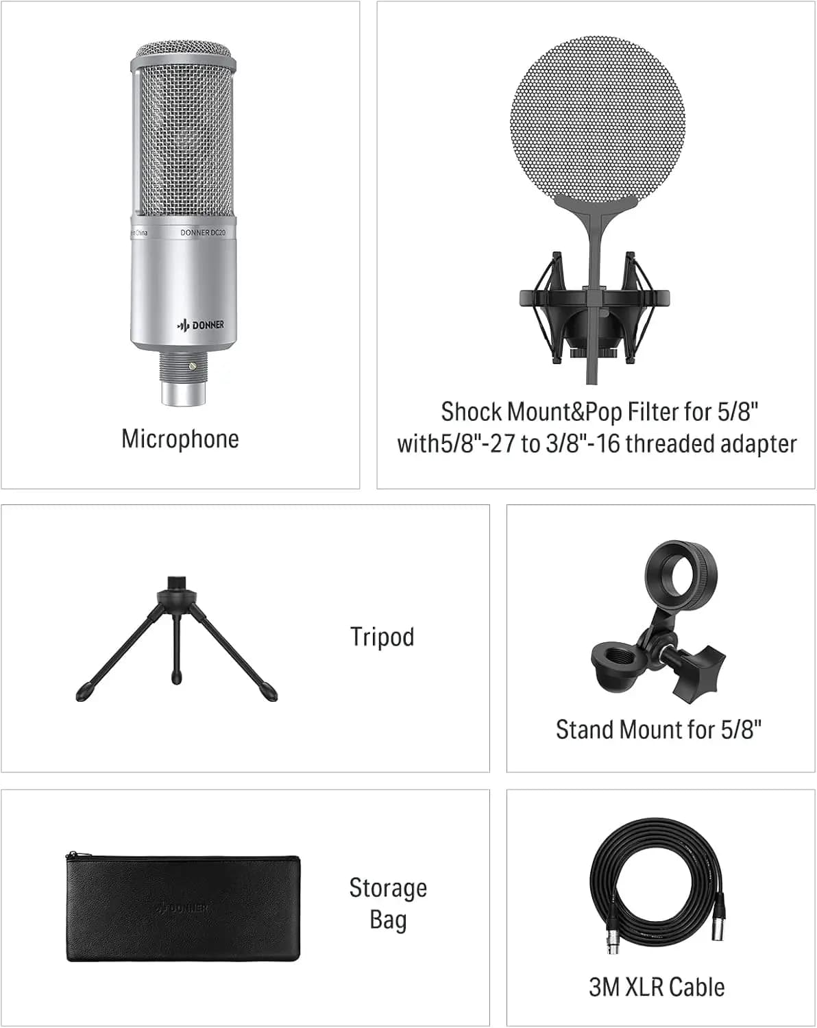 میکروفون Donner DC-20 Large Diaphragm Condenser Microphone — تصویر ۶
