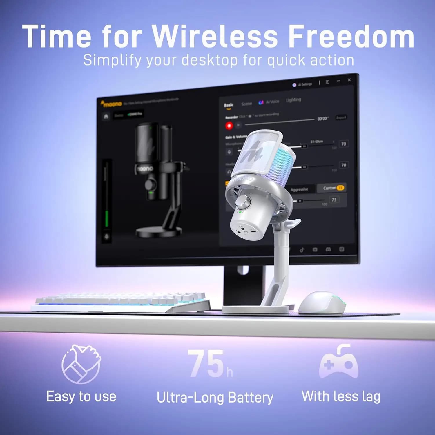 میکروفون Maono DM 40 PRO White — تصویر ۴
