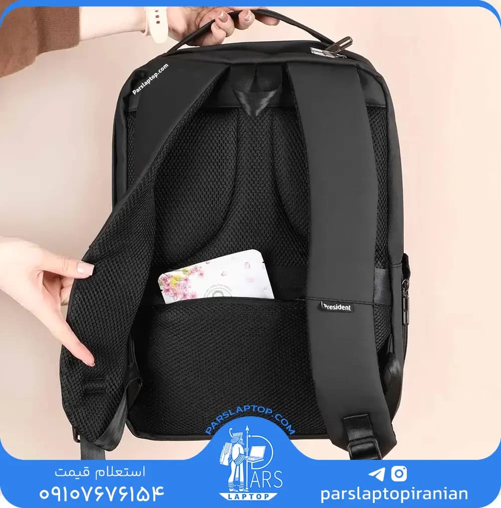 کوله پشتی لپ تاپ پرزیدنت مدل Eagle مناسب برای لپ تاپ 14.1 تا 15.6 اینچی — تصویر ۶