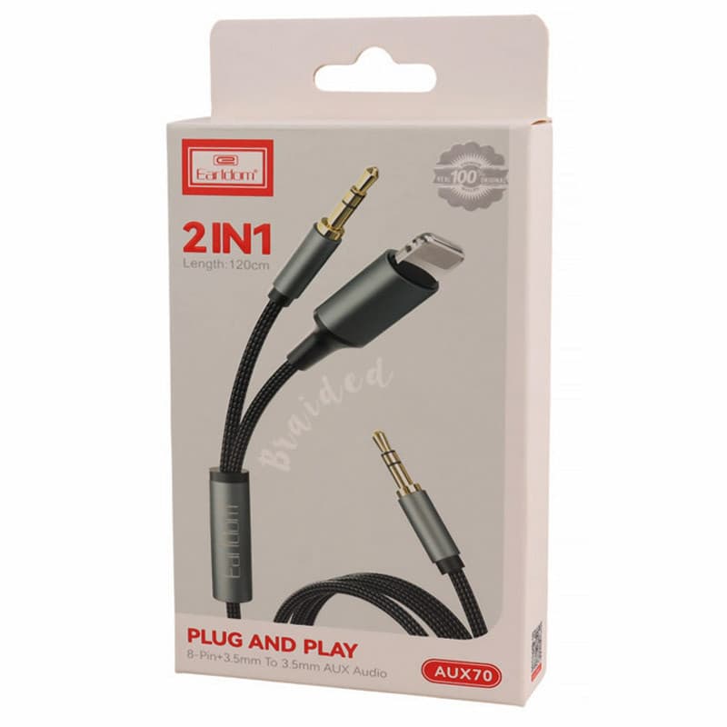 کابل تبدیل AUX به Lightning/AUX ارلدام ET-AUX70 طول 1.2 متر — تصویر ۵