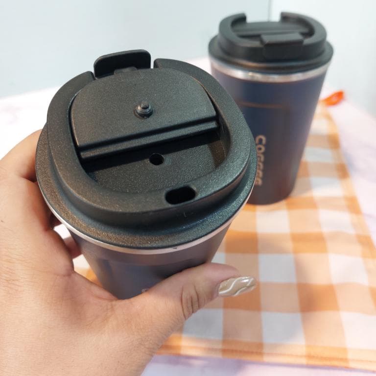 تراول ماگ COFFEE استیل رنگی دو حجم کد 1710 — تصویر ۳