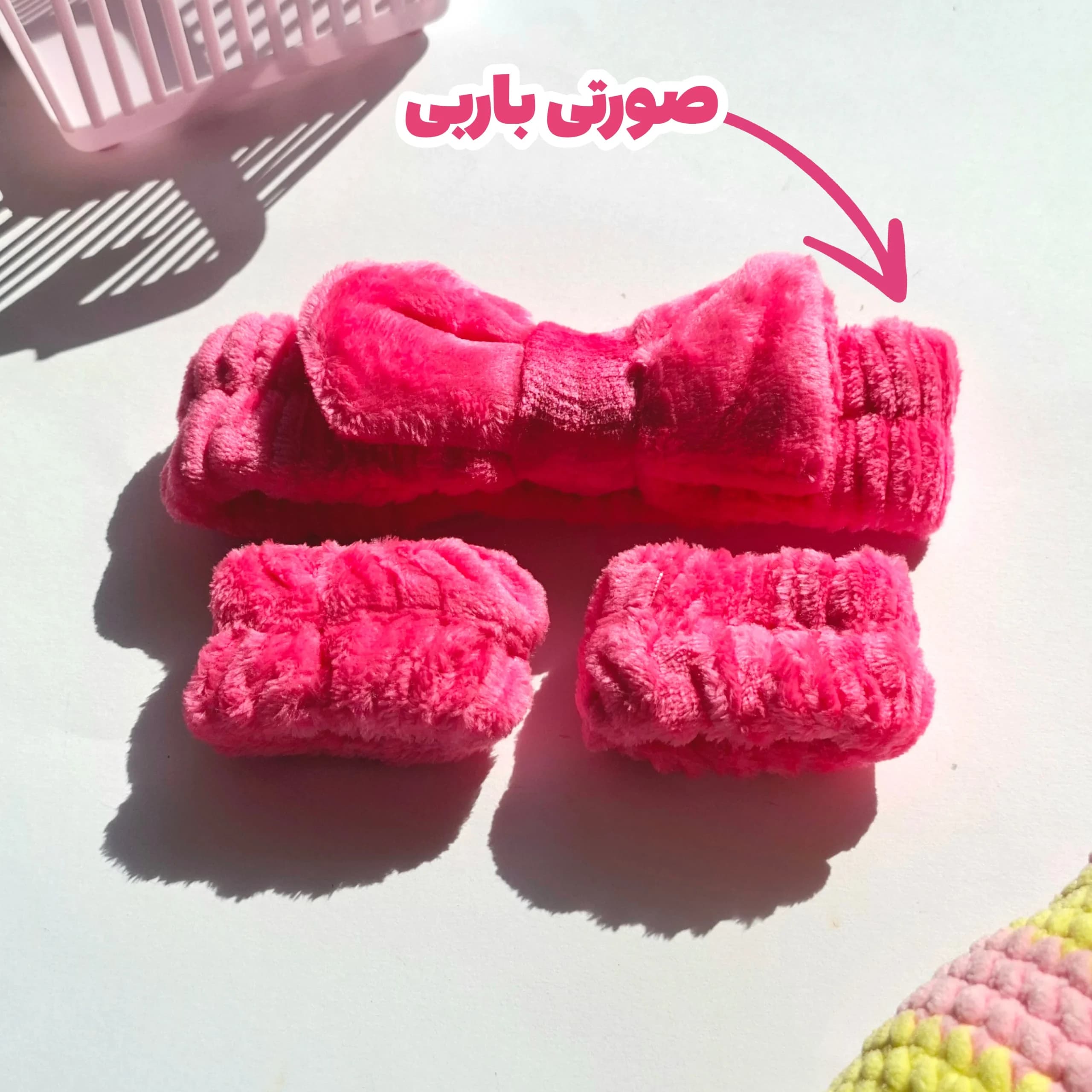 هدبند و مچ‌بند حوله‌ای آرایشی ۶ رنگ — تصویر ۲