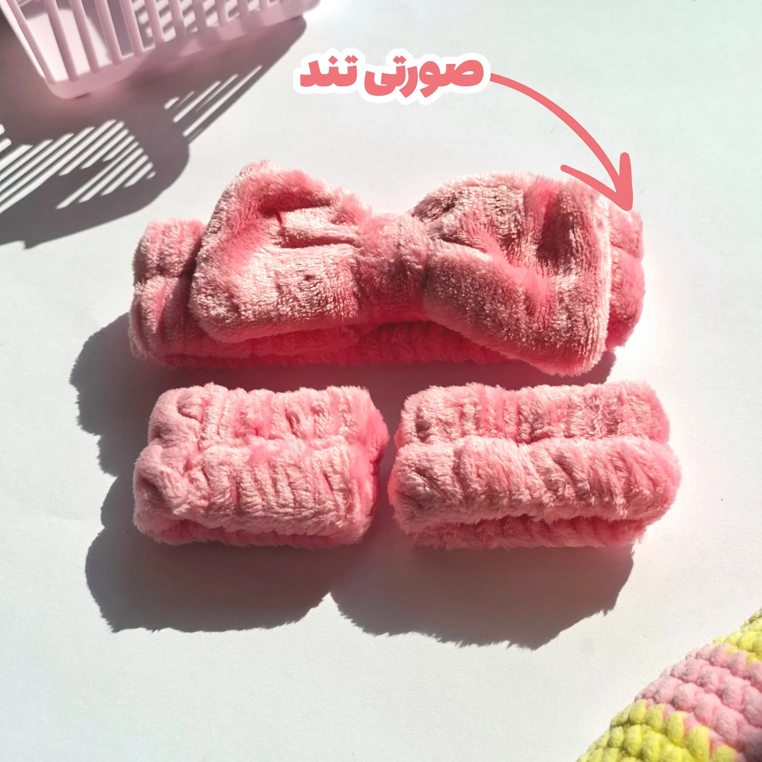 هدبند و مچ‌بند حوله‌ای آرایشی ۶ رنگ — تصویر ۶