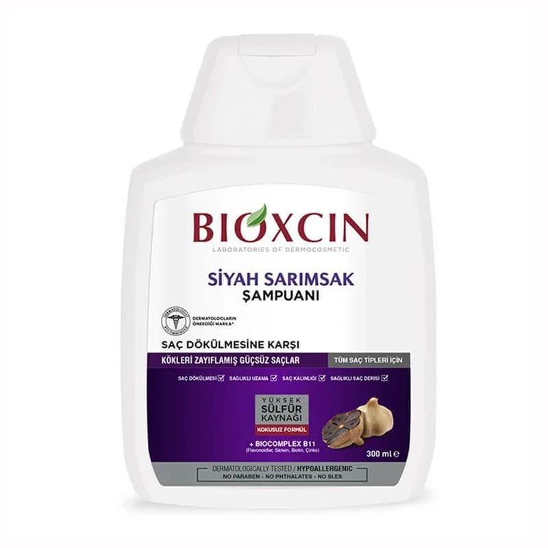 شامپو ضد ریزش و حجم‌دهنده بیوکسین Black Garlic ۳۰۰ میل