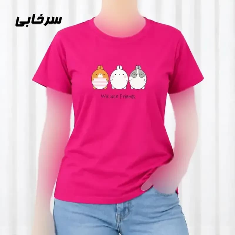 تیشرت زنانه نخ پنبه مدل Friends فری سایز مناسب تا سایز 44
