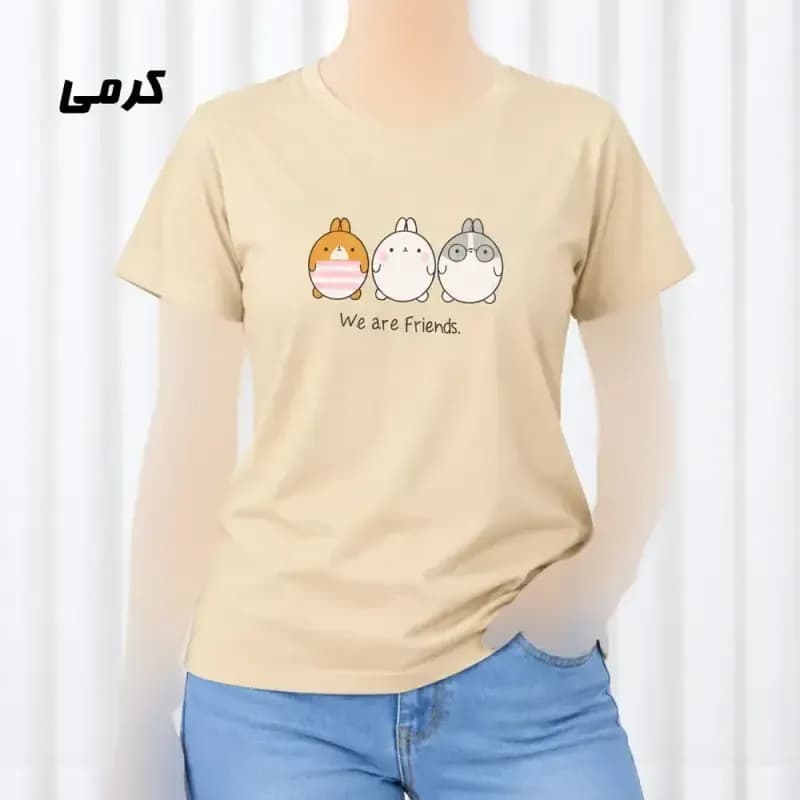 تیشرت زنانه نخ پنبه مدل Friends فری سایز مناسب تا سایز 44 — تصویر ۴