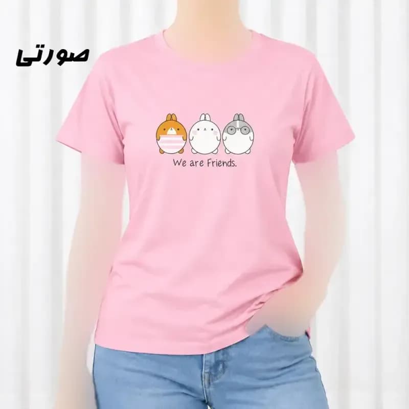 تیشرت زنانه نخ پنبه مدل Friends فری سایز مناسب تا سایز 44 — تصویر ۵