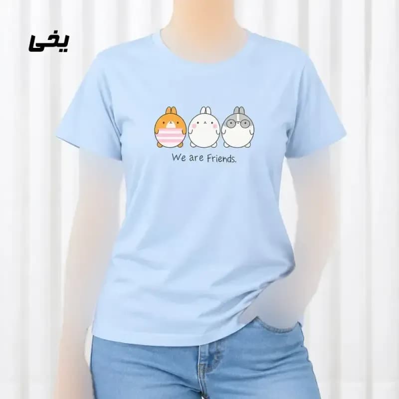 تیشرت زنانه نخ پنبه مدل Friends فری سایز مناسب تا سایز 44 — تصویر ۲