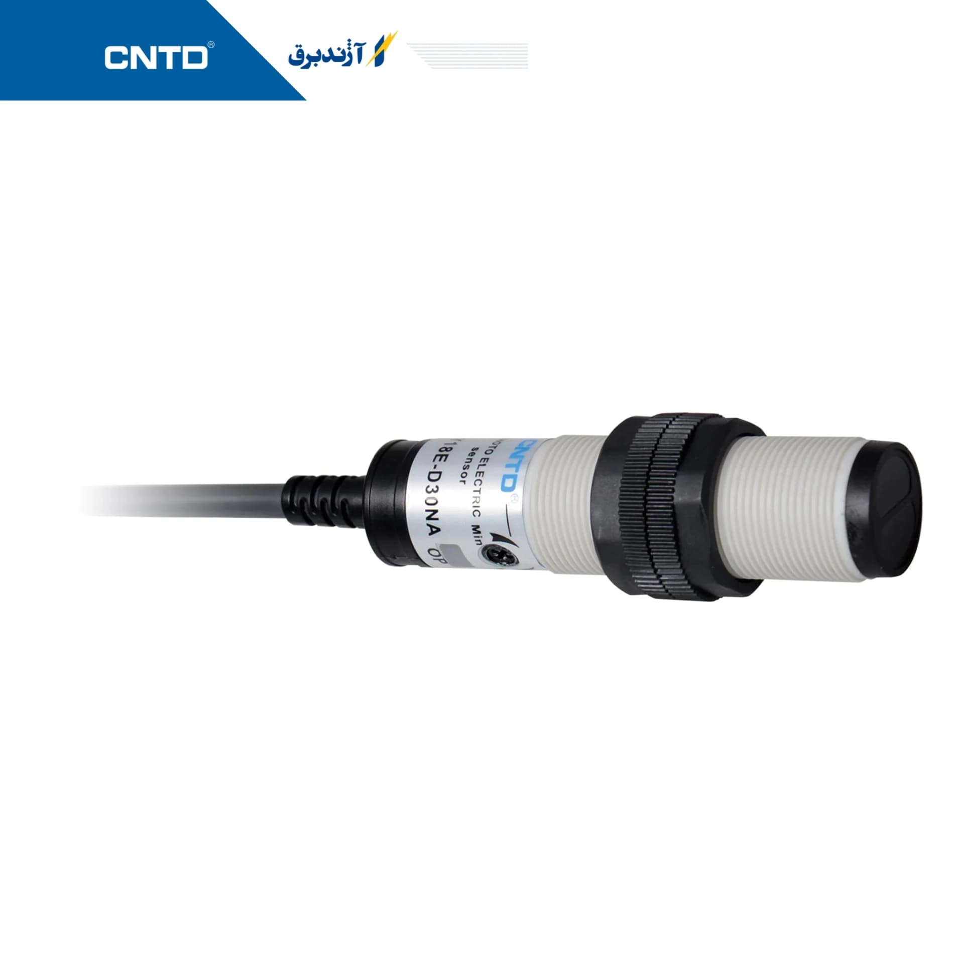 سنسور نوری قطر 18mm فاصله دید 30cm (قابل تنظیم) خروجی NPN نوع دیفیوزر