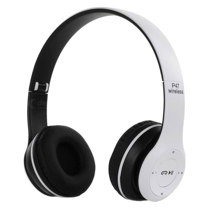 هدفون بلوتوثی مدل P47 new version 5.0EDR با میکروفون، پشتیبانی از کارت حافظه TF و رادیو FM، قابلیت اتصال سیمی 3.5 میلی‌متری، کنترل موسیقی و تماس، مقاوم در برابر رطوبت و عرق — تصویر ۳