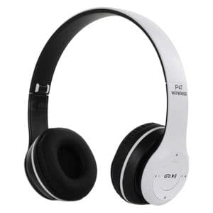 هدفون بلوتوثی مدل P47 new version 5.0EDR با میکروفون، پشتیبانی از کارت حافظه TF و رادیو FM، قابلیت اتصال سیمی 3.5 میلی‌متری، کنترل موسیقی و تماس، مقاوم در برابر رطوبت و عرق
