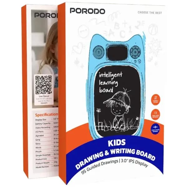 تبلت بازی و نقاشی کودکان پرودو مدل Porodo Kids Drawing & Writing Board — تصویر ۴