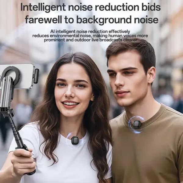 میکروفون یقه‌ای بی‌سیم با کانکتور لایتنینگ و حذف نویز هوشمند یسیدو مدل Yesido KR20 — تصویر ۷