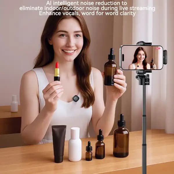 میکروفون یقه‌ای بی‌سیم با کانکتور لایتنینگ و حذف نویز هوشمند یسیدو مدل Yesido KR20 — تصویر ۵