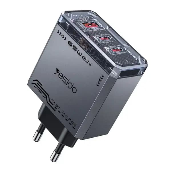 شارژر سریع 65 وات شفاف GaN یسیدو مدل Yesido YC101