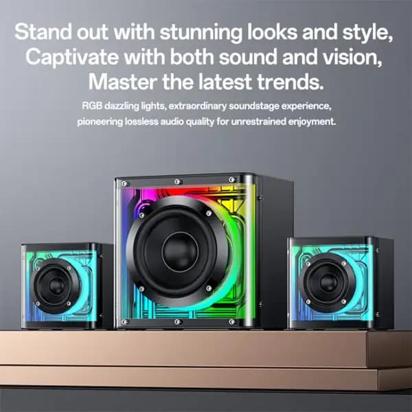 اسپیکر بلوتوثی 40 وات یسیدو مدل Yesido YSW41 RGB Bluetooth Speaker Subwoofer — تصویر ۸