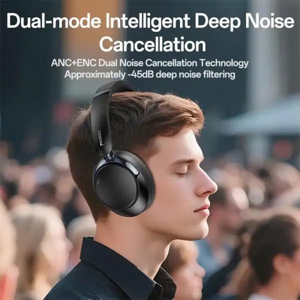 هدست حذف نویز دو حالته یسیدو مدل Yesido EP11 Dual‑Mode Noise Reduction Over‑Ear Bluetooth Headphones — تصویر ۴