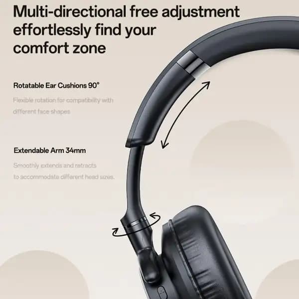 هدست روی‌گوشی یسیدو مدل Yesido EP12 Over‑Ear Wireless Bluetooth Headphones — تصویر ۶