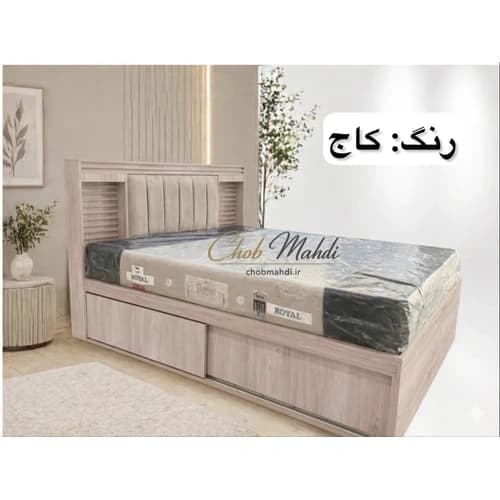 تخت دونفره 160 باکس دار مدل اهورا کرکره ای مبلمان فرنا مدل 1143888 — تصویر ۳