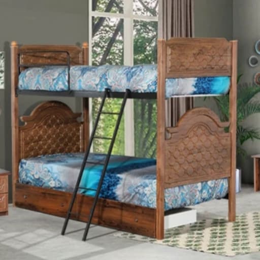 تخت خواب دو طبقه MDF مدل روژان با کشو بدون تشک مبلمان فرنا مدل 1143863