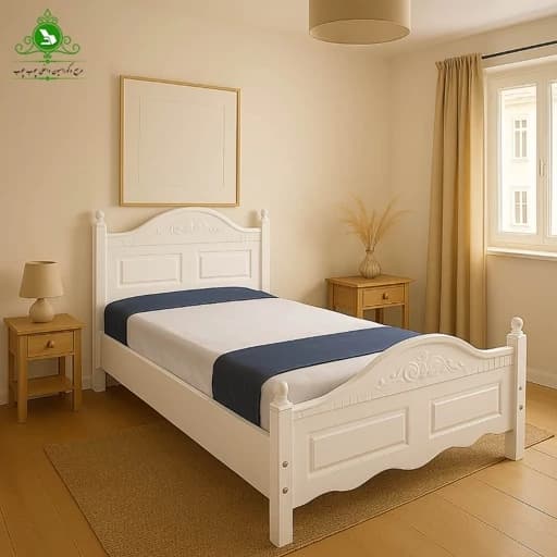 تخت خواب یک و نیم نفره مدل تبسم عرض 120 بدون تشک مبلمان فرنا مدل 1143855