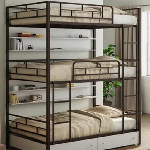 تخت سه طبقه فلزی مبلمان فرنا مدل 1143823