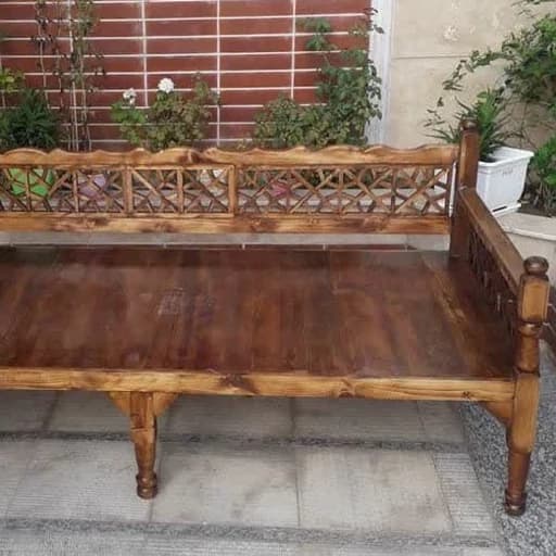 تخت سنتی 3نفره با شاپان 2در1 تحویل در باربری مقصد مبلمان فرنا مدل 1143810