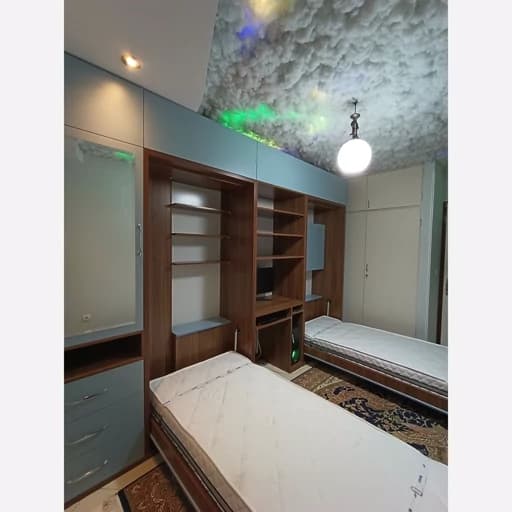 تخت کمجا تاشو ام دف مات مدل بلو بری مبلمان فرنا مدل 1143802