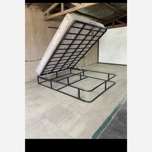 کفی تخت خواب فلزی دو نفره جکدار 14 تسمه 2 در 160 3 پل با یک نردبانی . مبلمان فرنا مدل 1143785