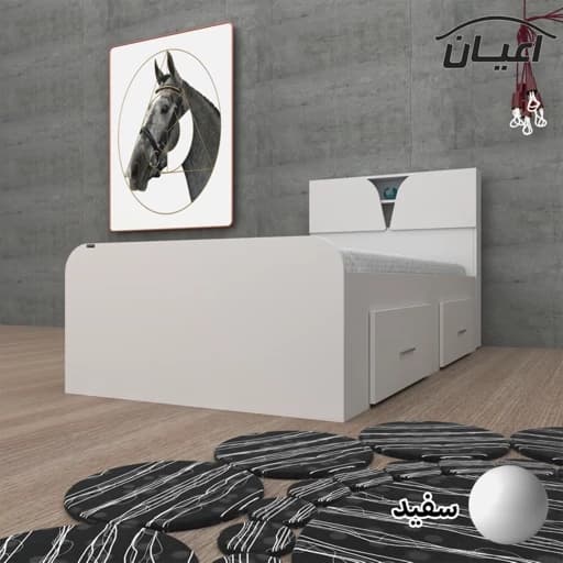 تخت خواب یکنفره مدل FH504 سایز 90×200 سانتی متر مبلمان فرنا مدل 1143777