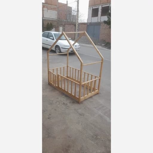 تخت خواب نوزاد و کودک طرح کلبه مبلمان فرنا مدل 1143771